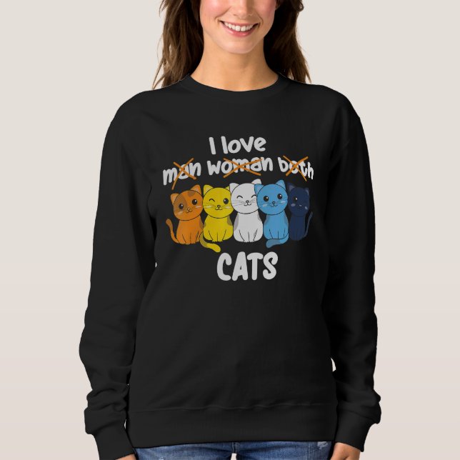 Aroace Flag Pride LGBTQ Cats cute Aroace Cat Sweatshirt (Vorderseite)