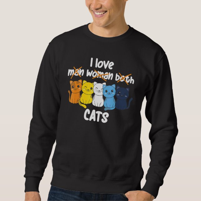 Aroace Flag Pride LGBTQ Cats cute Aroace Cat Sweatshirt (Vorderseite)
