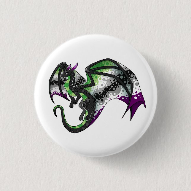 AroAce Pride Dragon Button (Vorderseite)
