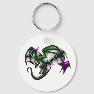 AroAce Pride Dragon Schlüsselanhänger