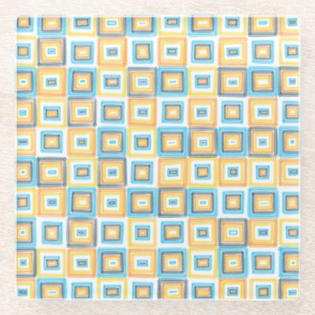 AroAce Pride Flag Moderne Kunst Glasuntersetzer (Vorderseite)