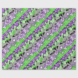 Aroace Radioactive Pride Flag Squiggles Geschenkpapier