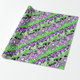 Aroace Radioactive Pride Flag Squiggles Geschenkpapier