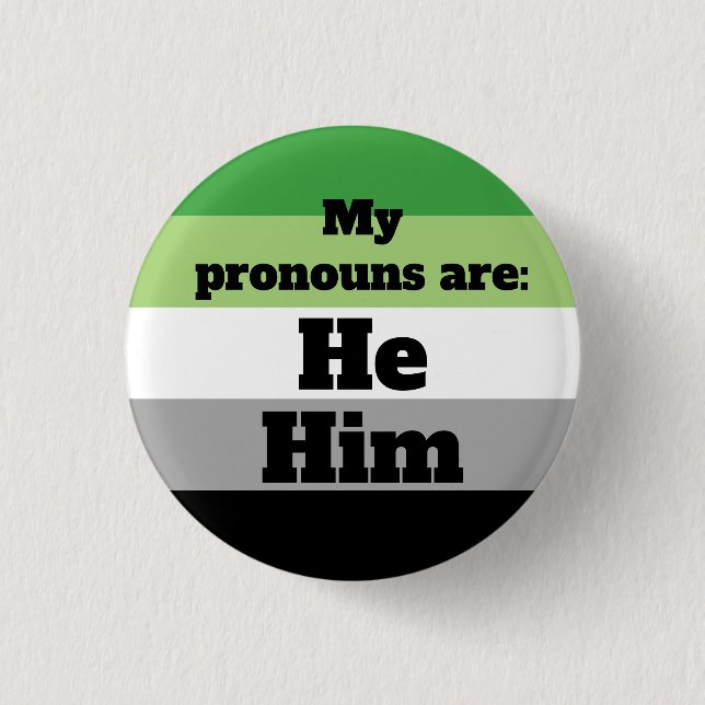 Aromantic/Aro He/Sim Pronouns Button (Vorderseite)