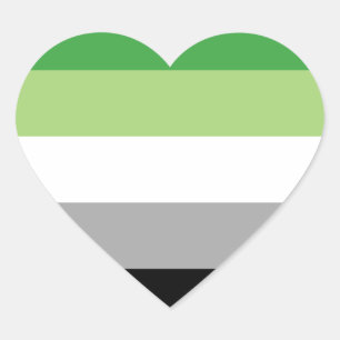 aromantic Flagge Herz-Aufkleber