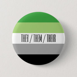 Aromantic Flaggen-Pronomen-Knopf Button