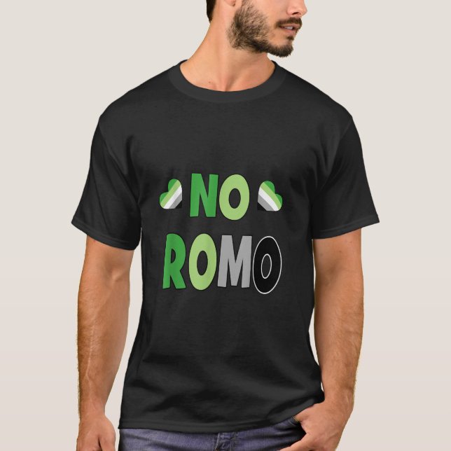 Aromantic NO ROMO T-Shirt Aro Shirt Geschenk Idee  (Vorderseite)