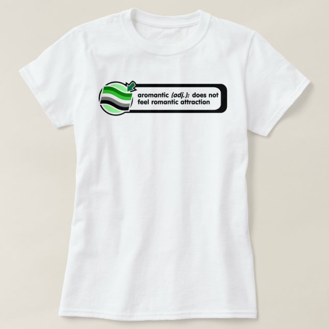 Aromantic Pop-Oben Definitions-Shirt T-Shirt (Design vorne)