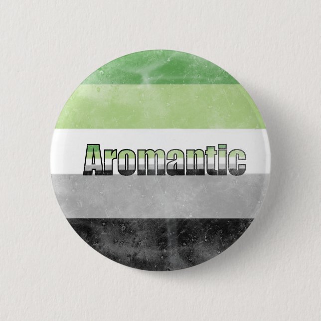 Aromantic pride flag badge button (Vorderseite)