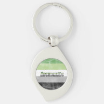 Aromantic pride flag key ring