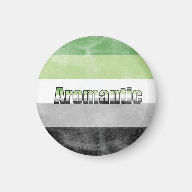 Aromantic pride flag magnet (Vorne)