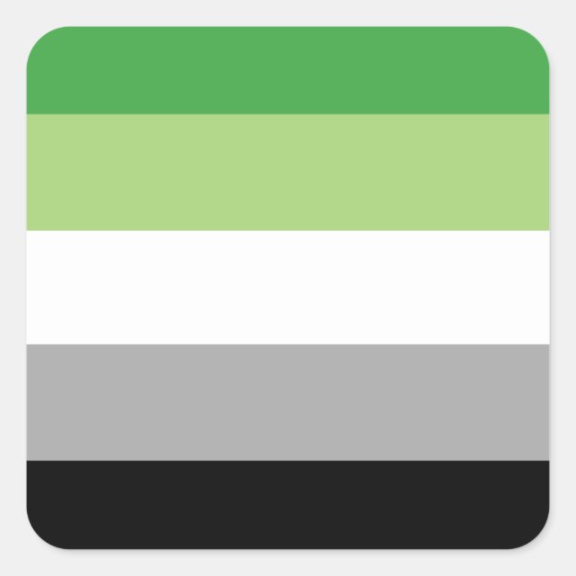Aromantic Pride Flag   Quadratischer Aufkleber (Vorderseite)
