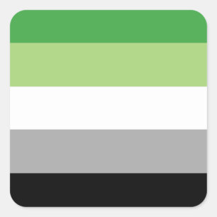 Aromantic Pride Flag   Quadratischer Aufkleber