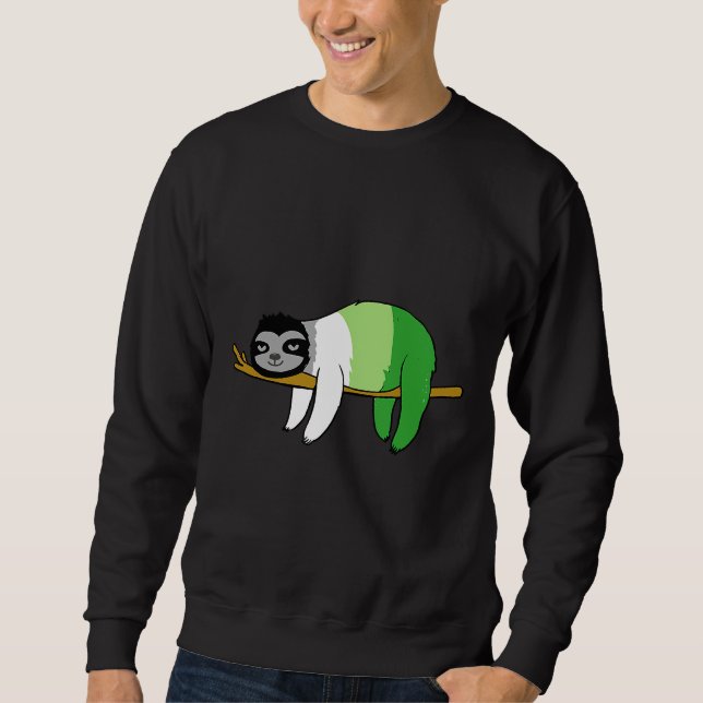 Aromantic Pride Sloth Nickerchen Sloth Lazy Sweatshirt (Vorderseite)