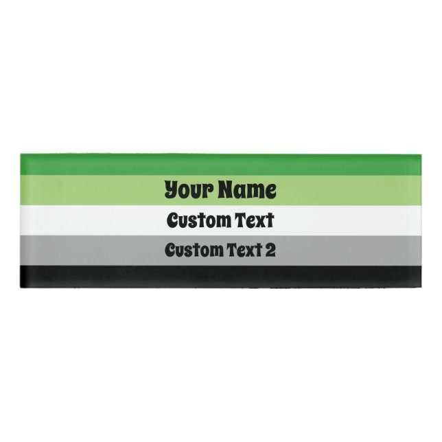 Aromantische Priesterflagge Namenschild (Vorderseite)