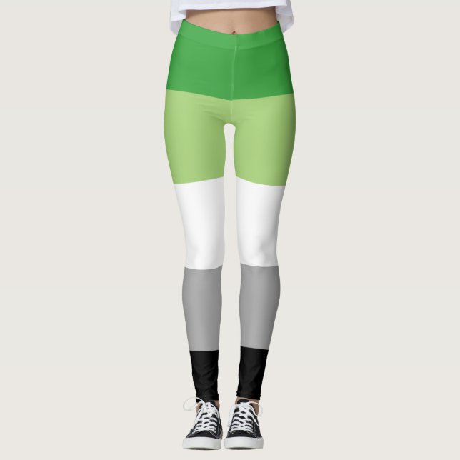 Aromantische Streifen Leggings (Vorderseite)