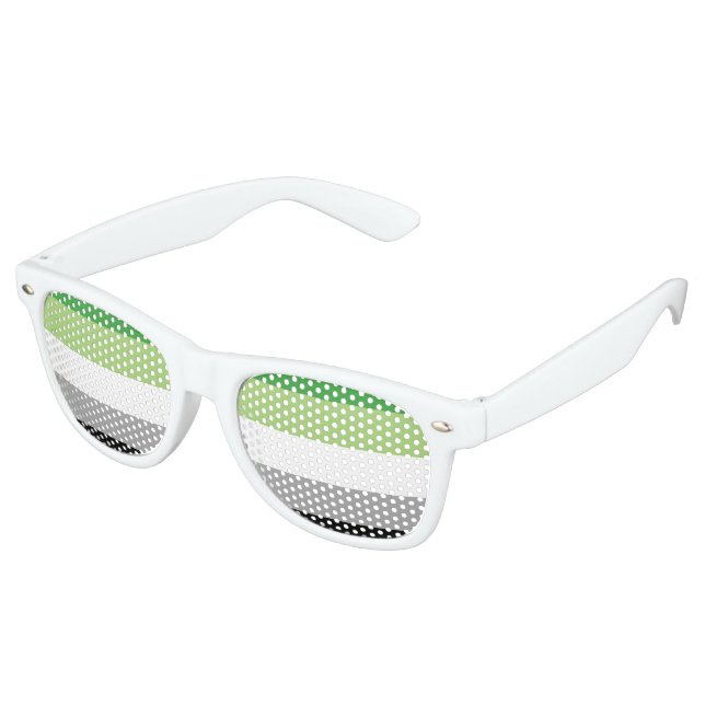 Aromantische Streifen Partybrille (Schrägansicht)