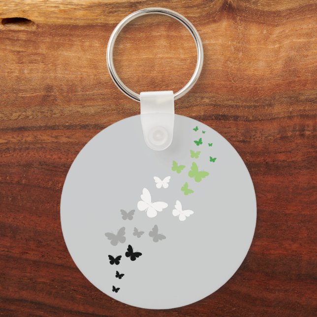 Aromantischer Schmetterlingsweg Schlüsselanhänger (Vorderseite)