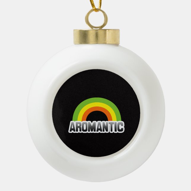 Aromantischer Stolz Keramik Kugel-Ornament (Vorderseite)