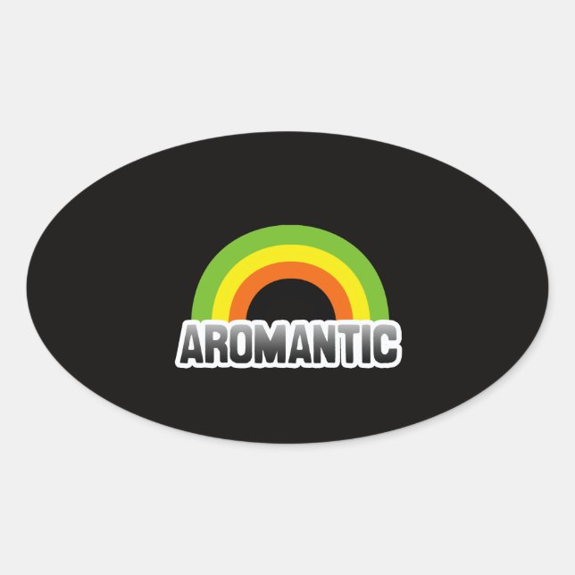 Aromantischer Stolz Ovaler Aufkleber (Vorderseite)