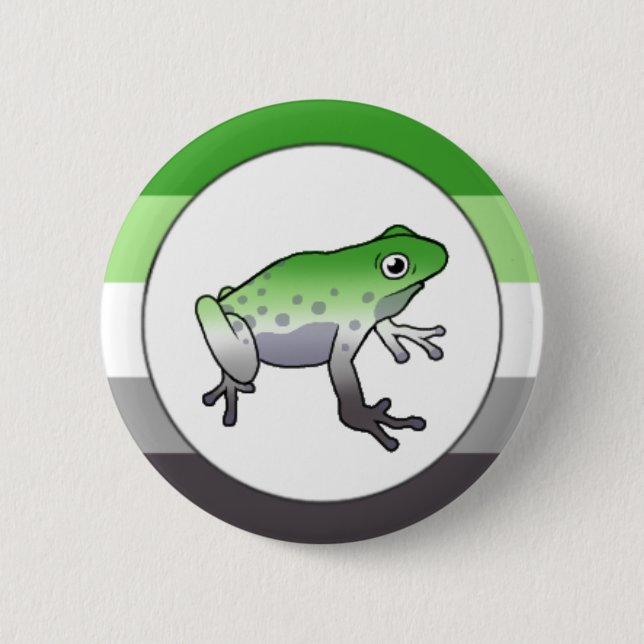 Aromantisches Pride Frog Button (Vorderseite)