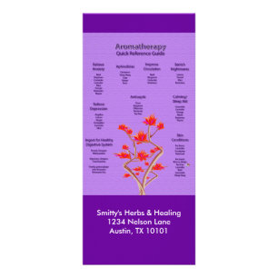 Aromatherapie-Diagramm im Lavendel Werbekarte