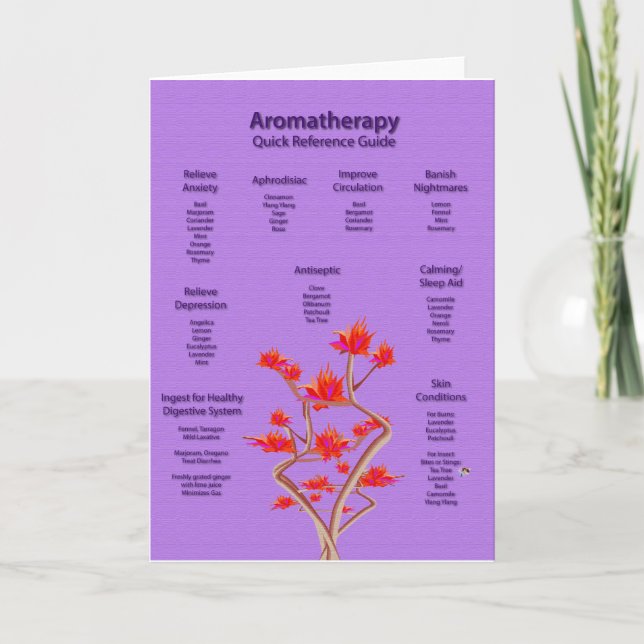 Aromatherapie-Diagramm-Lavendel-Gruß-Karte Karte (Vorderseite)