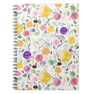 Aromatherapie Muster in Aquarellfarbe Notizblock