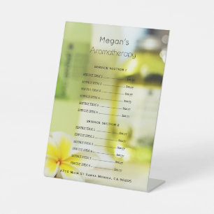 Aromatherapie-Spa-Hautpflege-Salon-Preisliste Sockelschild