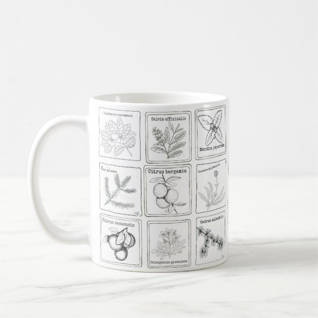 Aromatherapy-Pflanzen-Skizze-Tasse Tasse (Links)