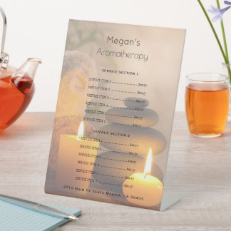 Aromatherapy Spa Skin Care Salon Price List Sockelschild