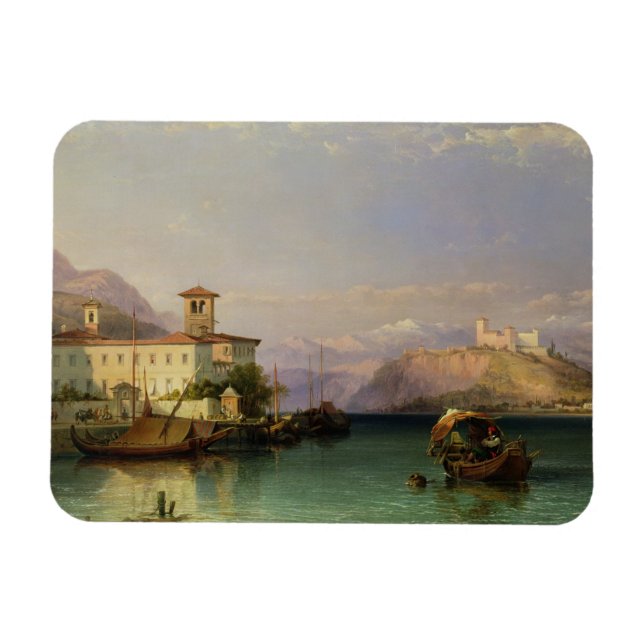 Arona und das Schloss von Angera, Lago Maggiore, 1 Magnet (Horizontal)