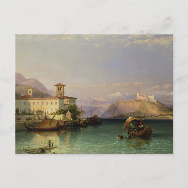 Arona und das Schloss von Angera, Lago Maggiore, 1 Postkarte (Vorderseite)