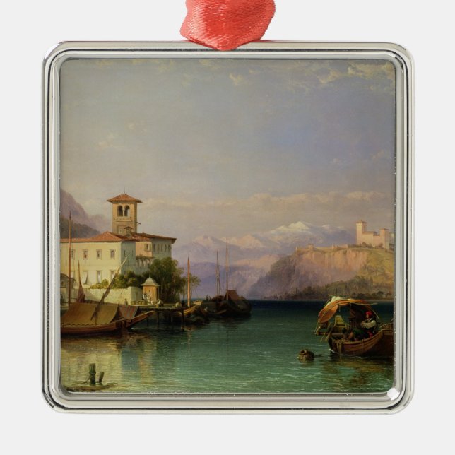 Arona und das Schloss von Angera, See Maggiore, Ornament Aus Metall (Vorne)