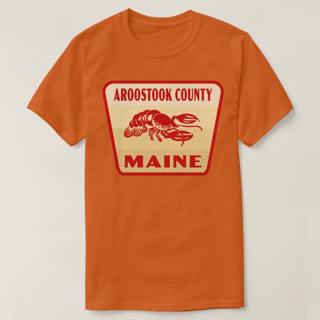 Aroostook Landkreis Maine Retro Abzeichen Tan T-Shirt (Design vorne)