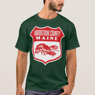Aroostook Landkreis Maine Retro Shield Red T-Shirt