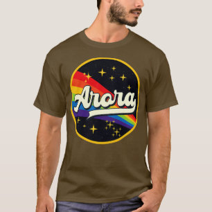 Arora Regenbogen im Vintagen Weltraum T-Shirt