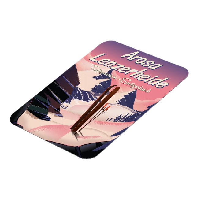 Arosa Lenzerheide, Schweiz Skiposter. Magnet (Linke Seite)
