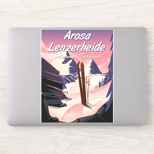 Arosa Lenzerheide, Schweizer Skiposter. Aufkleber (Computer)