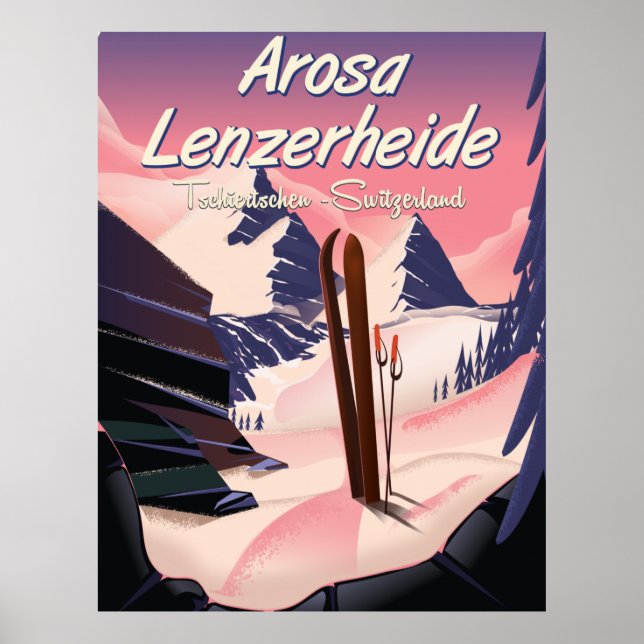 Arosa Lenzerheide, Schweizer Skiposter. Poster (Vorne)