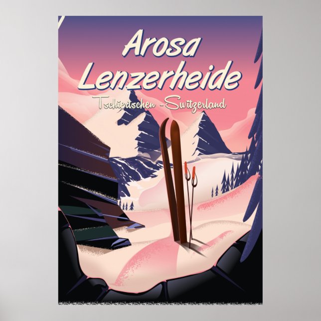 Arosa Lenzerheide, Schweizer Skiposter. Poster (Vorne)
