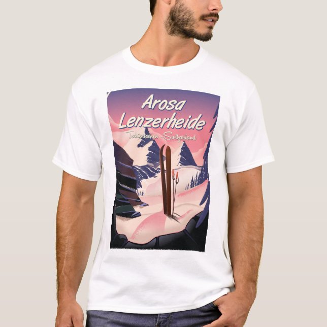 Arosa Lenzerheide, Schweizer Skiposter. T-Shirt (Vorderseite)