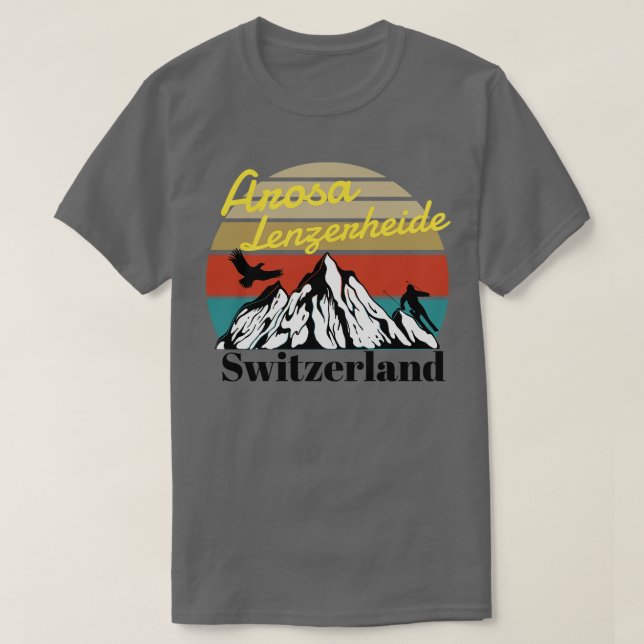 Arosa Lenzerheide ski Schweiz T-Shirt (Design vorne)