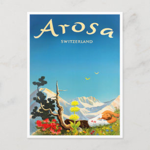 Arosa Schweiz Jahrgang Reise Postkarte