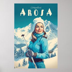 Arosa, Schweiz, Ski Poster