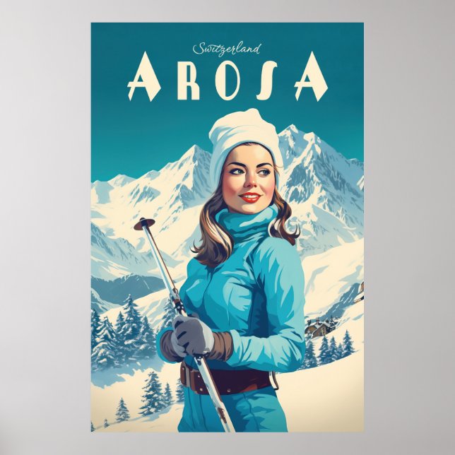 Arosa, Schweiz, Ski Poster (Vorne)