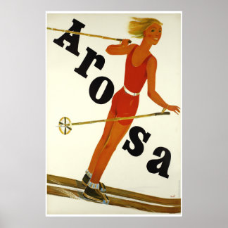 Arosa, Schweiz, Ski-Travel Poster