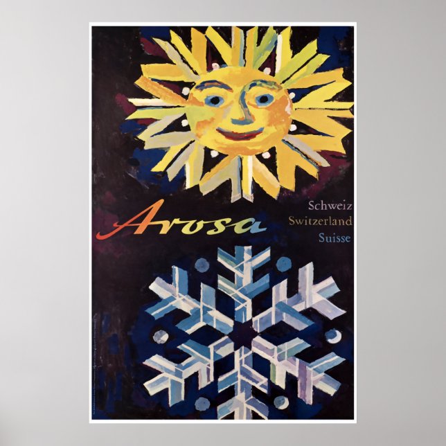 Arosa, Schweiz, Ski-Travel Poster (Vorne)