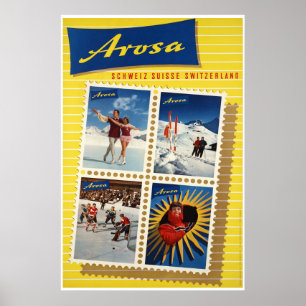 Arosa, Schweiz, Ski-Travel Poster