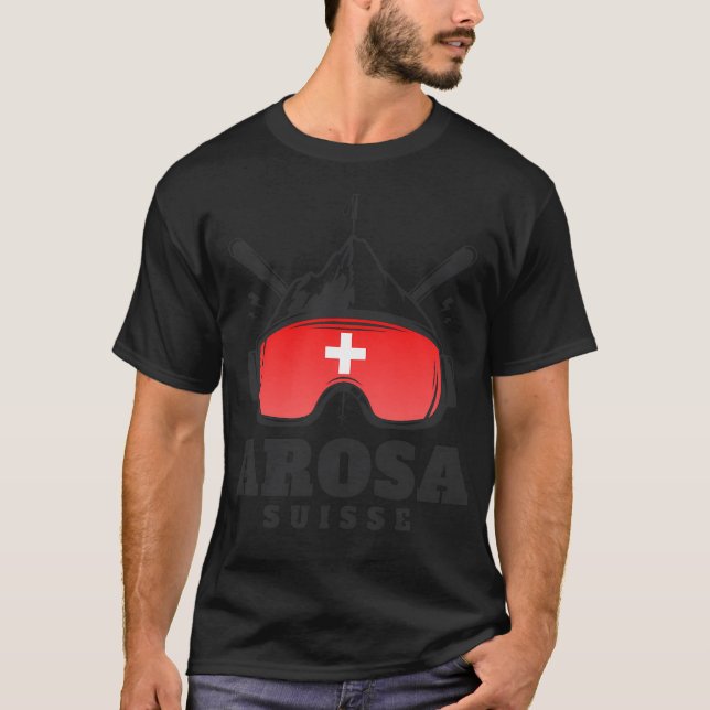 Arosa Schweiz Skigebiet Skigebiet Souvenir T-Shirt (Vorderseite)